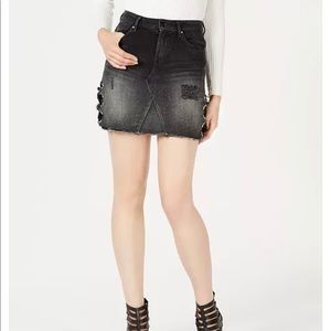 NWT Guess Punk Metallic denim skirt